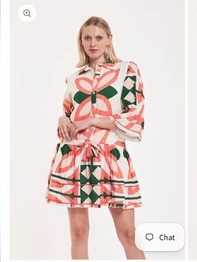 Penelope Dress White
Green Pink